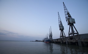 Cranes at the Sheerness Port.