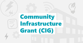 The logo of the community infrastructure grant scheme.