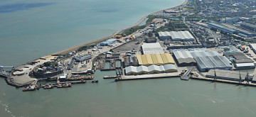 Aerial photograph of the Sheerness Port.